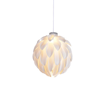 Acrylic Petal Pendant Ceiling Light Minimalist Style Hanging Pendant Light in White