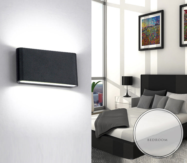 Minimalist LED Up and Down light Frame Wall Light  Metal Rectangle Wall Light for Living Room