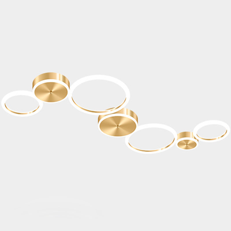 Gepolijste gouden ring inbouw minimalistische acryl LED-plafondlamp voor woonkamer