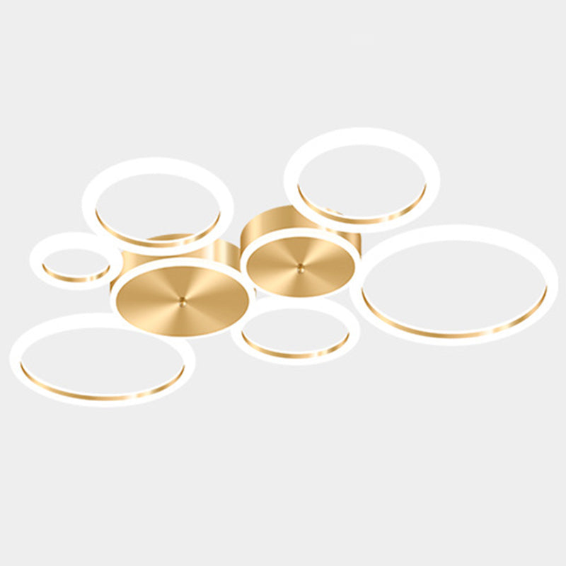 Gepolijste gouden ring inbouw minimalistische acryl LED-plafondlamp voor woonkamer