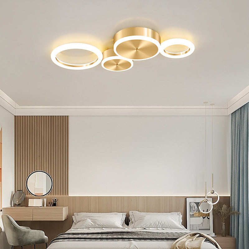 Gepolijste gouden ring inbouw minimalistische acryl LED-plafondlamp voor woonkamer