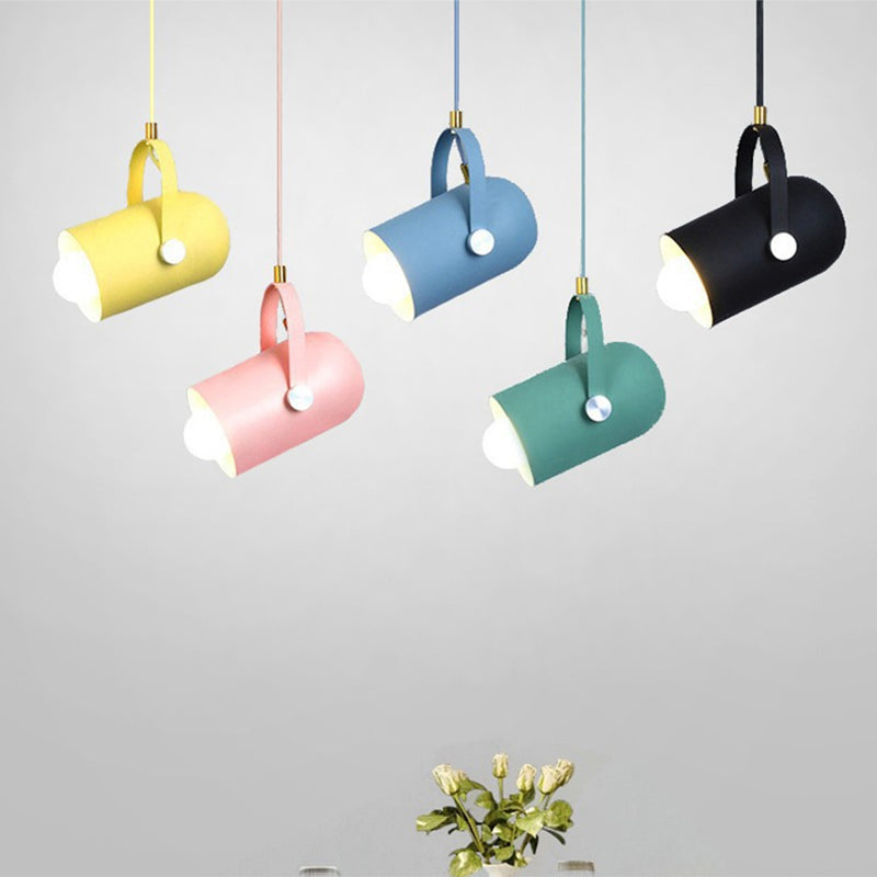 Macaroon Style Hanging Spotlights Single Bulb Modern Lighting Fixture with 47" Adjustable Suspension Wire