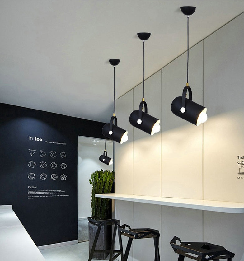 Macaroon Style Hanging Spotlights Single Bulb Modern Lighting Fixture with 47" Adjustable Suspension Wire