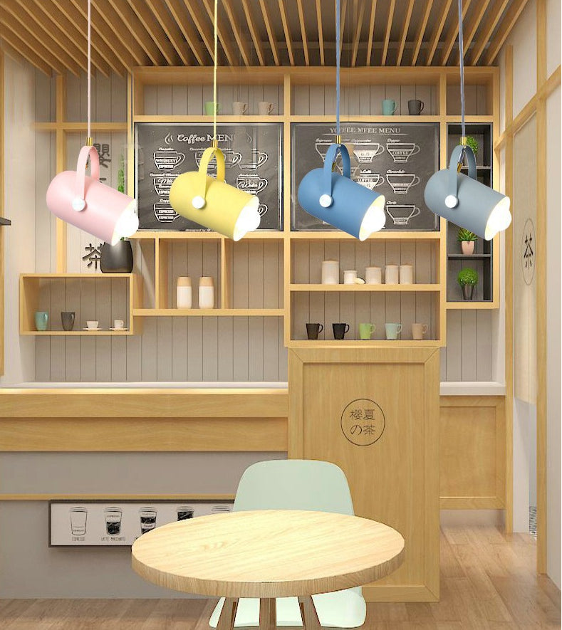 Macaroon Style Hanging Spotlights Single Bulb Modern Lighting Fixture with 47" Adjustable Suspension Wire