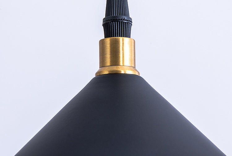 Modern Style Cone Metal Shade Hanging Light Single Bulb Mini Suspension Lamp for Bedroom