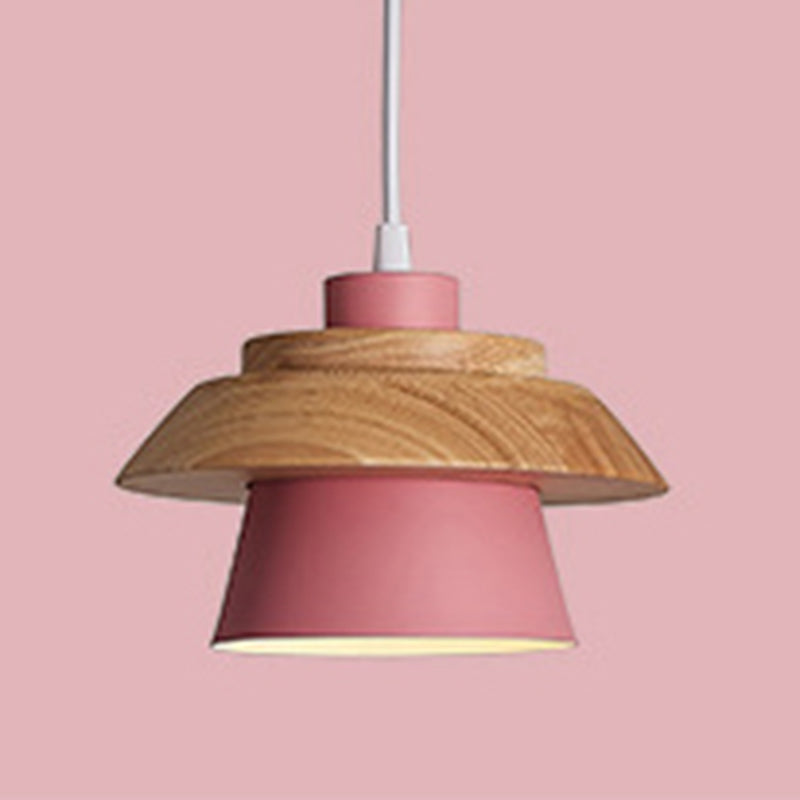 Kit de luz colgante de estilo nórdico de techo colgante de madera para comedor para comedor