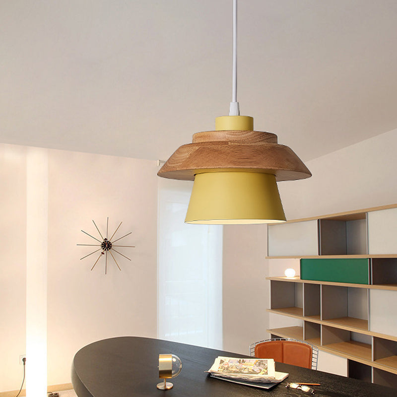 Kit de luz colgante de estilo nórdico de techo colgante de madera para comedor para comedor