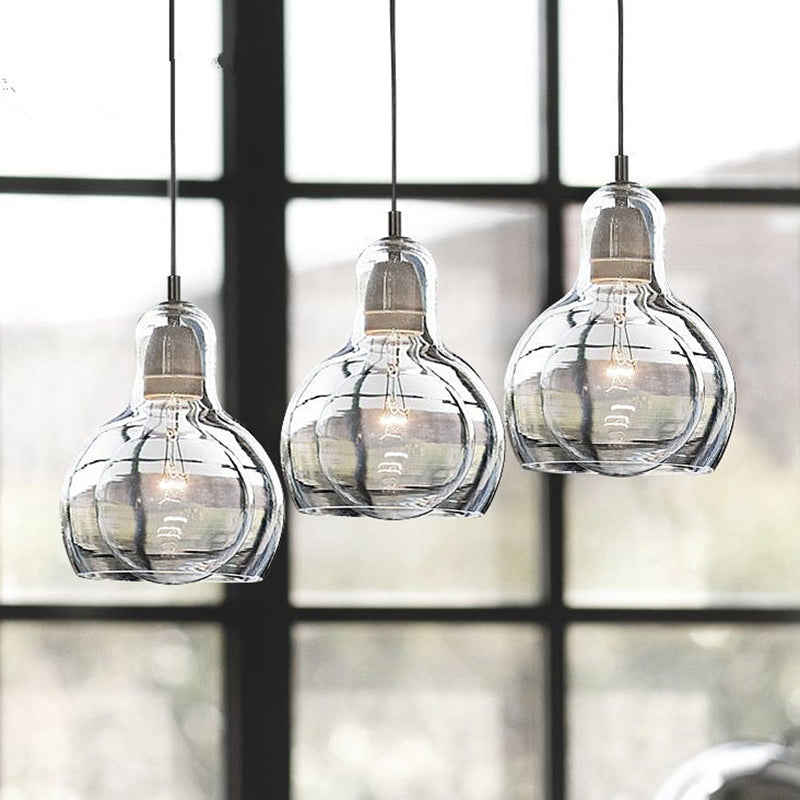 Bulb Glass 1 Light Hanging Light Fixtures Adjustable Wire Pendant Lighting for Restaurant