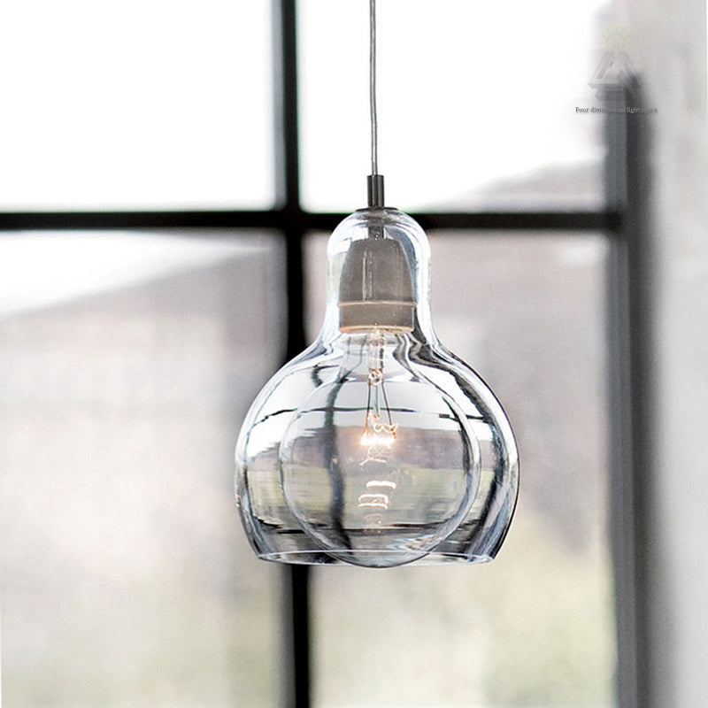 Bulb Glass 1 Light Hanging Light Fixtures Adjustable Wire Pendant Lighting for Restaurant