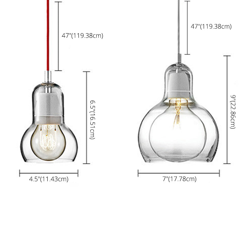Bulb Glass 1 Light Hanging Light Fixtures Adjustable Wire Pendant Lighting for Restaurant