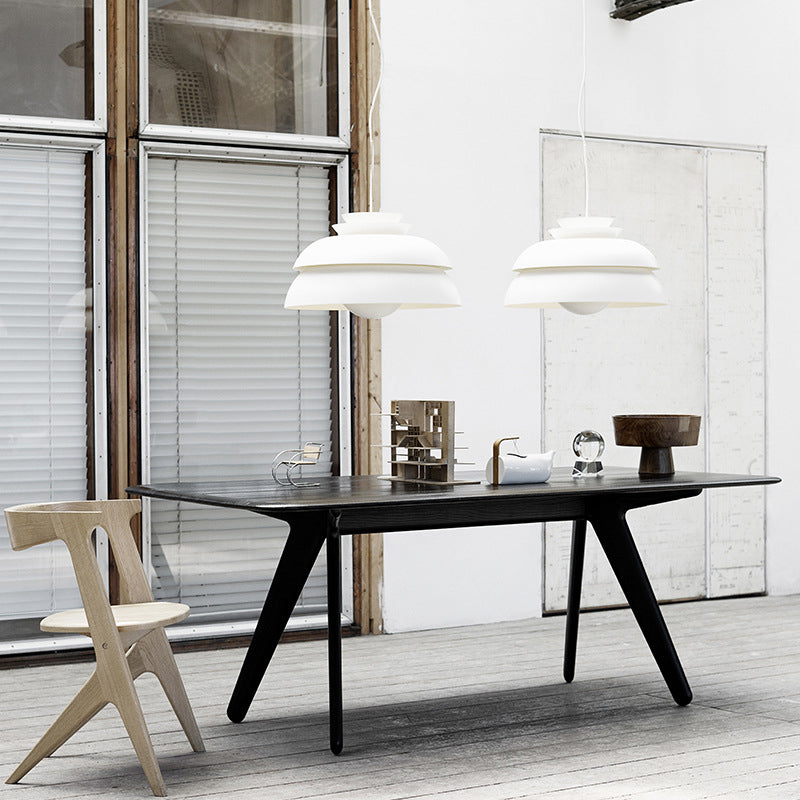 Diseño de capas Minimalismo Minimalismo Minimalismo Lámpara colgante de aluminio Aleación de una sola bombilla Café Luz decorativa en blanco puro