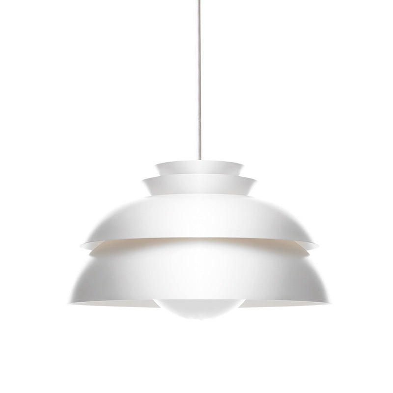 Diseño de capas Minimalismo Minimalismo Minimalismo Lámpara colgante de aluminio Aleación de una sola bombilla Café Luz decorativa en blanco puro