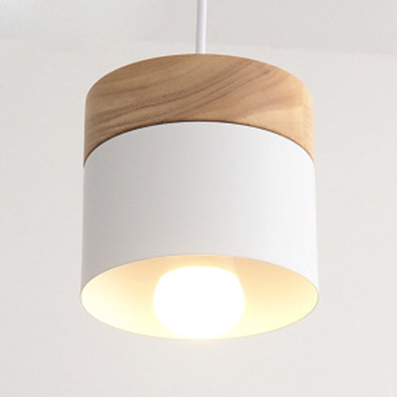 Lampada da soffitto in legno in legno cilindro cilindro macaro interno in tonalità metallica