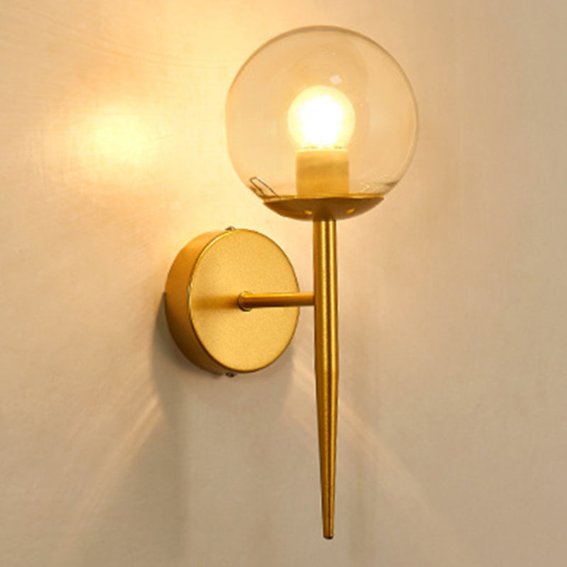 Retro Simple Industrial Style Sphere Wall Mount Lighting Glass Wall Mounted Lighting for Living Room