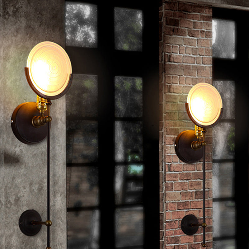 Vintage Industrial Disc Wand Monting Lighting Glaswandmontage Beleuchtung für Bett