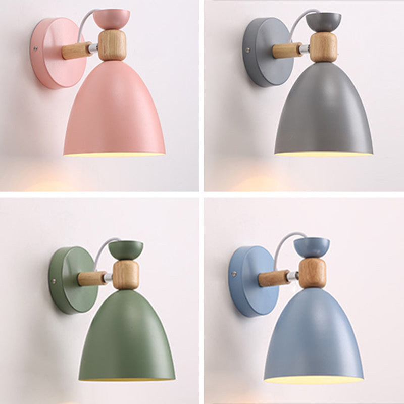 Nordic Style Cone-Shaped Wall Light 1 Light Iron Wall Lamp for Living Room