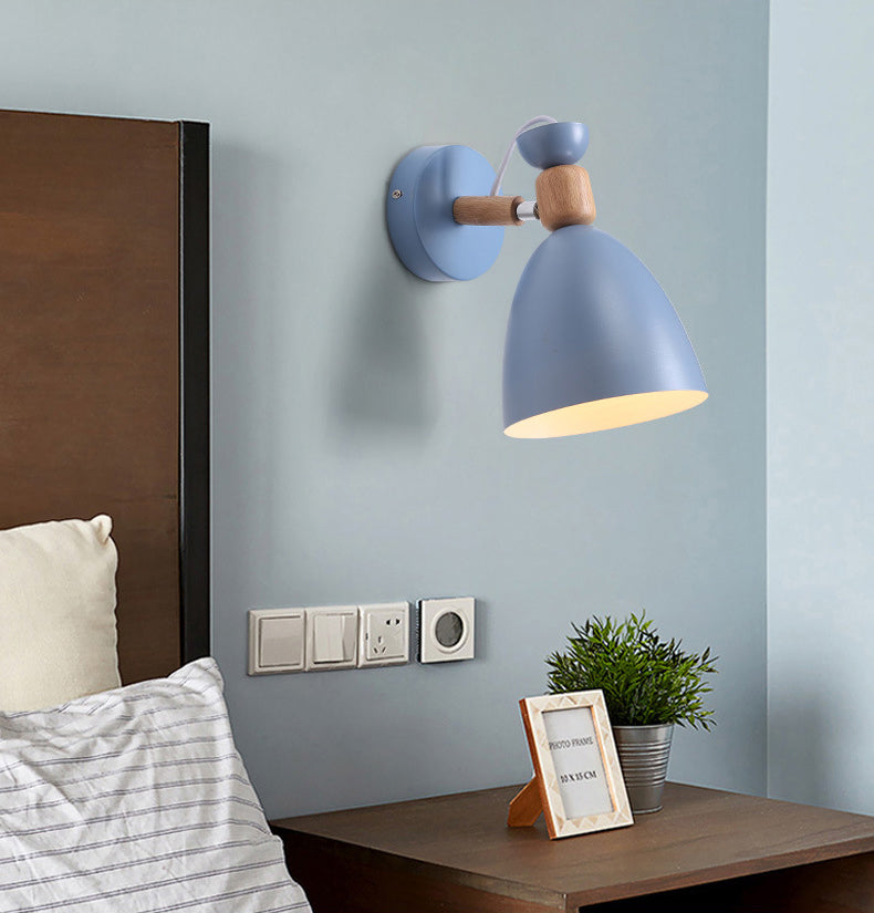 Nordic Style Cone-Shaped Wall Light 1 Light Iron Wall Lamp for Living Room