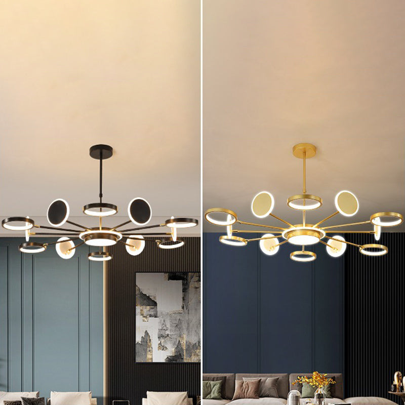 Lampadario a sospensione del metallo post-moderno Lampada a LED LED ROURO per soggiorno