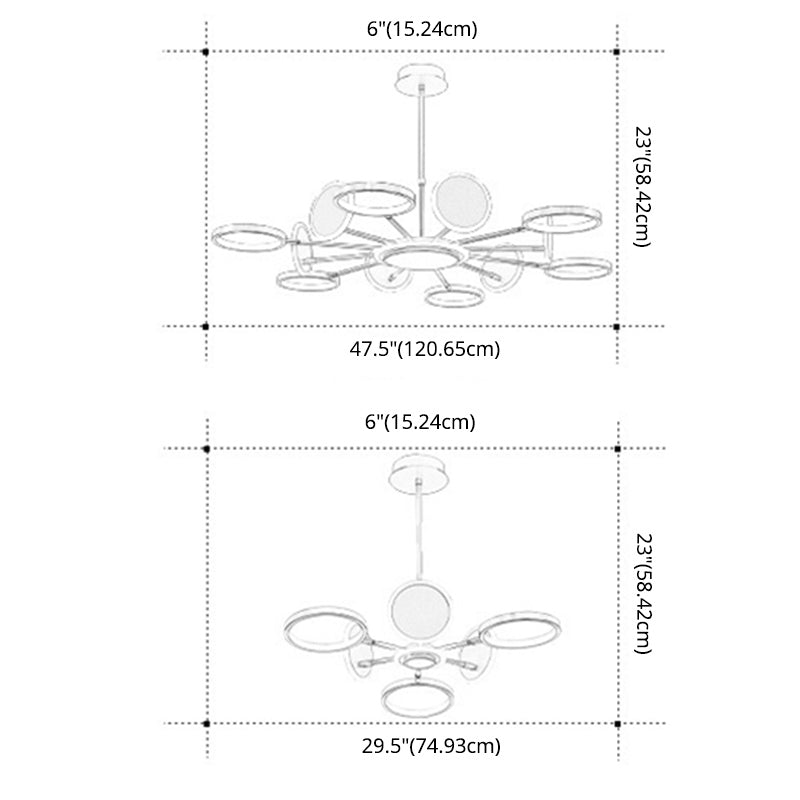 Lampadario a sospensione del metallo post-moderno Lampada a LED LED ROURO per soggiorno