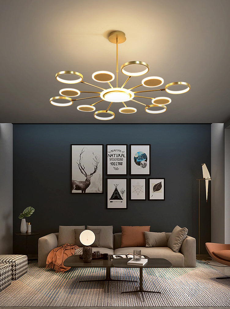 Lampadario a sospensione del metallo post-moderno Lampada a LED LED ROURO per soggiorno