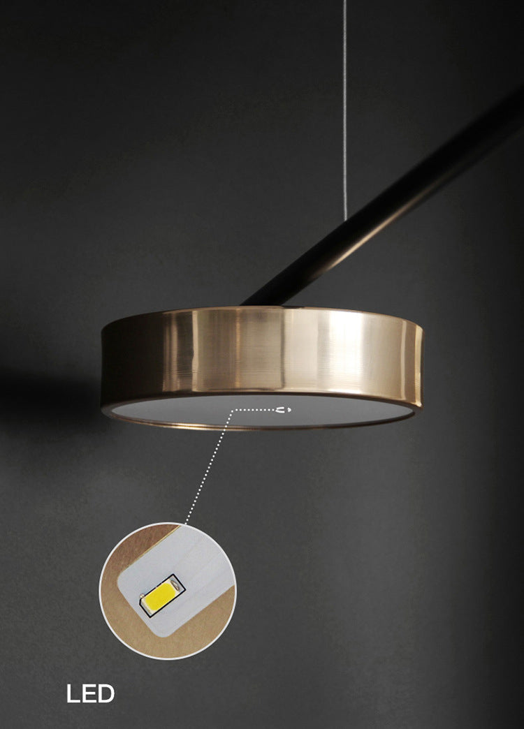 Gold Metall Pendelleuchte Licht aus der Mitte des Jahrhunderts modern