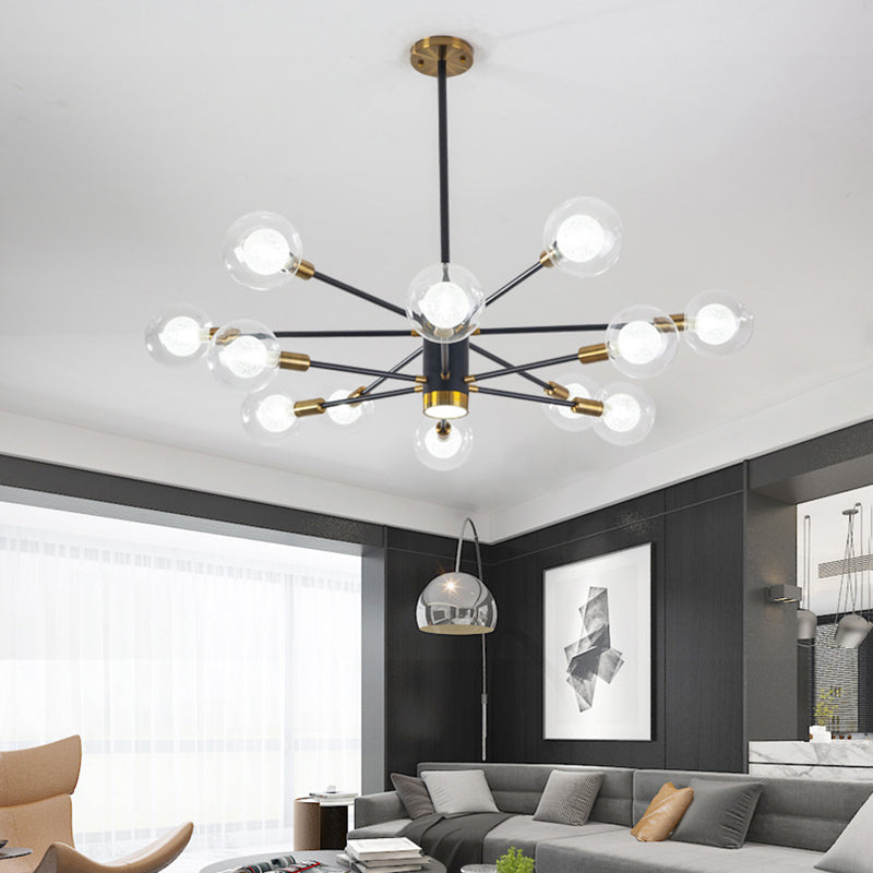 12 Lampadella in vetro leggero Lampaggio Light Minimalist Style Lampone dell'illuminazione in nero in nero