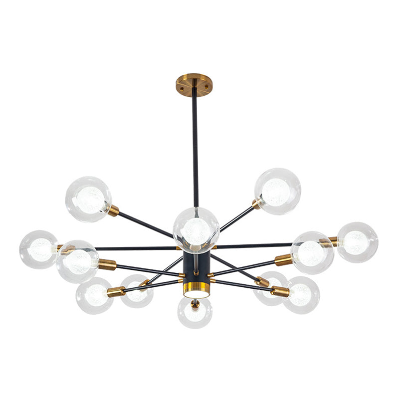 12 Lampadella in vetro leggero Lampaggio Light Minimalist Style Lampone dell'illuminazione in nero in nero