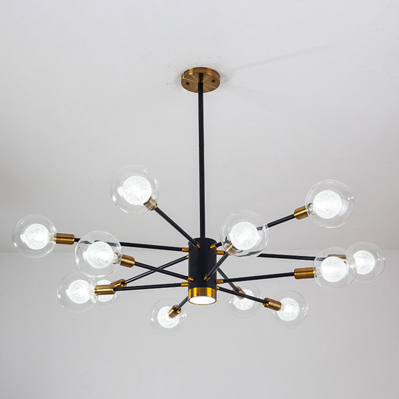 12 Lampadella in vetro leggero Lampaggio Light Minimalist Style Lampone dell'illuminazione in nero in nero