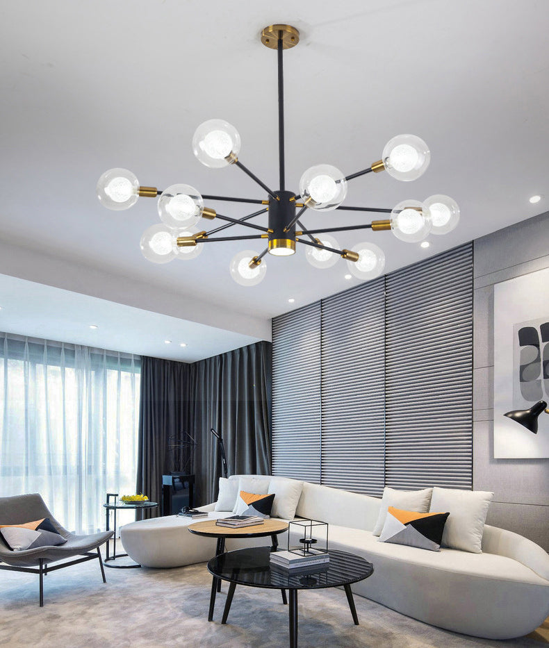 12 Lampadella in vetro leggero Lampaggio Light Minimalist Style Lampone dell'illuminazione in nero in nero