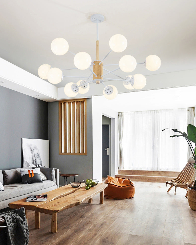 Lampada lampadina rotonda in vetro Stile minimalista 12 Lumo bianco Lampone a sospensione