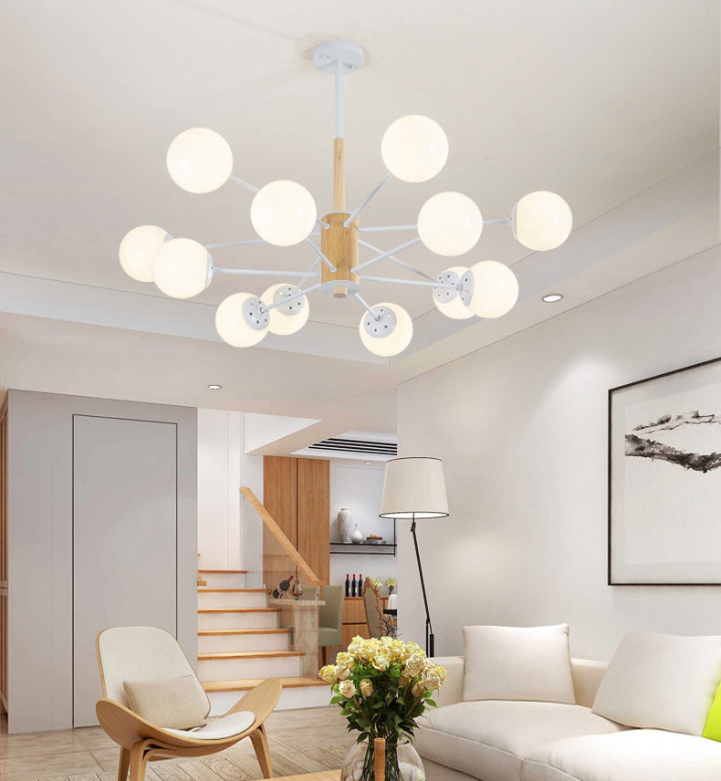 Lampada lampadina rotonda in vetro Stile minimalista 12 Lumo bianco Lampone a sospensione