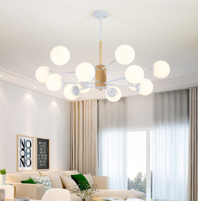 Lampada lampadina rotonda in vetro Stile minimalista 12 Lumo bianco Lampone a sospensione