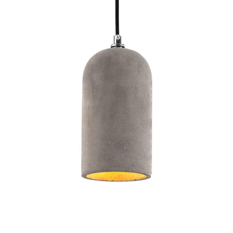 Restaurant de cylindre suspension suspendue ciment moderne pendant plafond lumière en gris