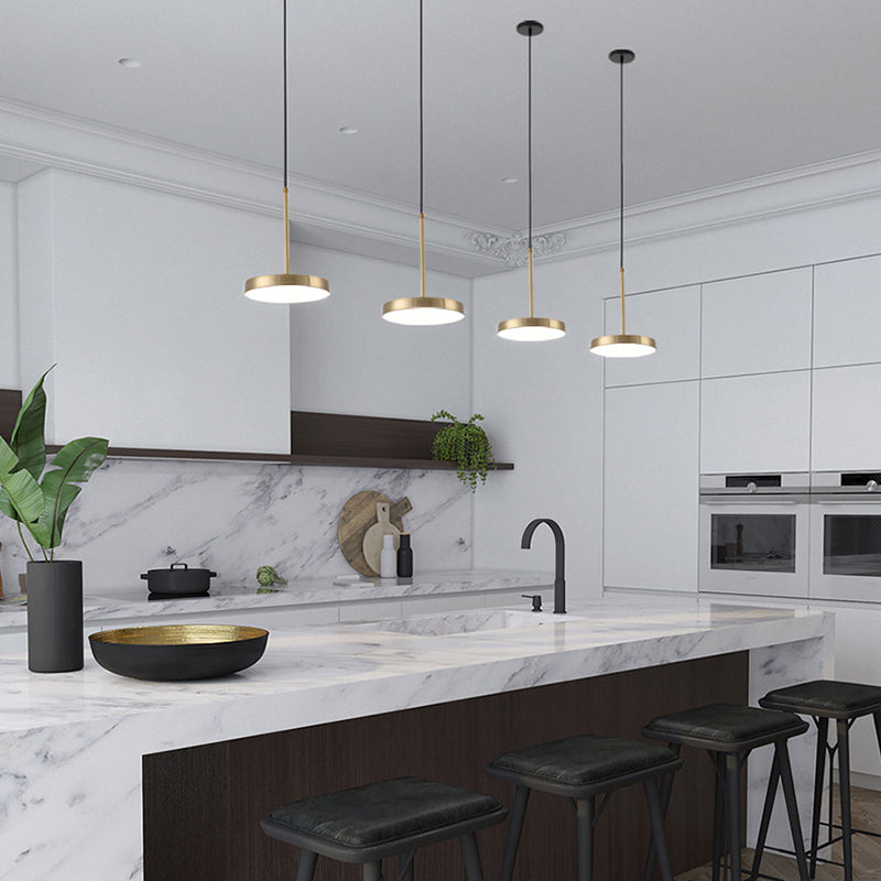 Nordic Simple Hanging Ceiling Light Circular Metal LED Hanging Light Fixtures for Restaurant