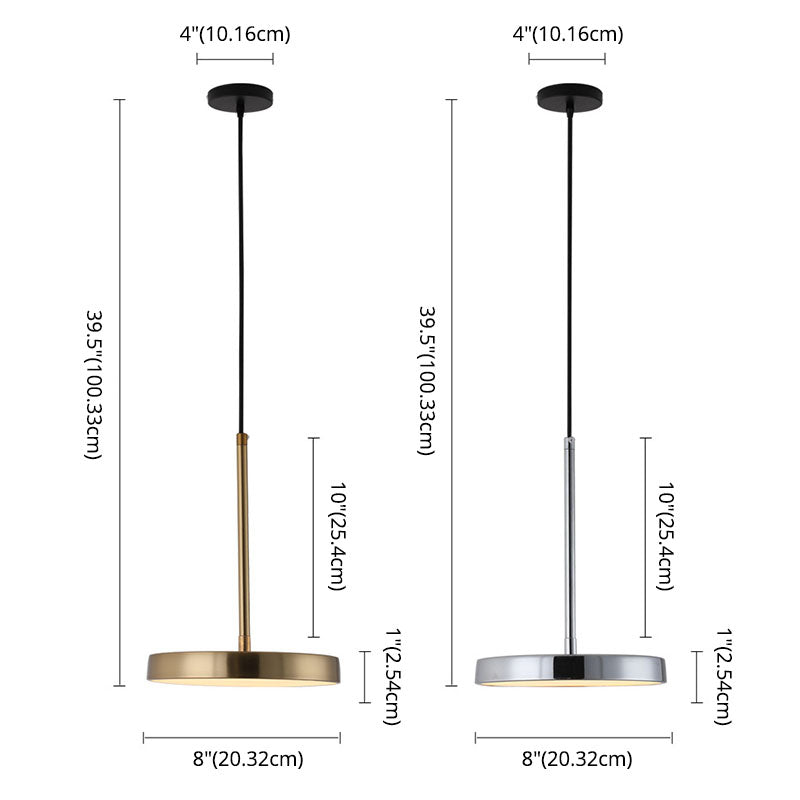 Nordic Simple Hanging Ceiling Light Circular Metal LED Hanging Light Fixtures for Restaurant