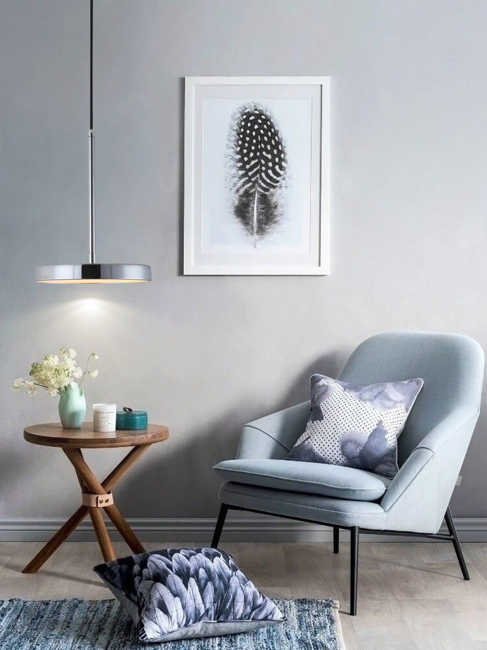 Nordic Simple Hanging Ceiling Light Circular Metal LED Hanging Light Fixtures for Restaurant