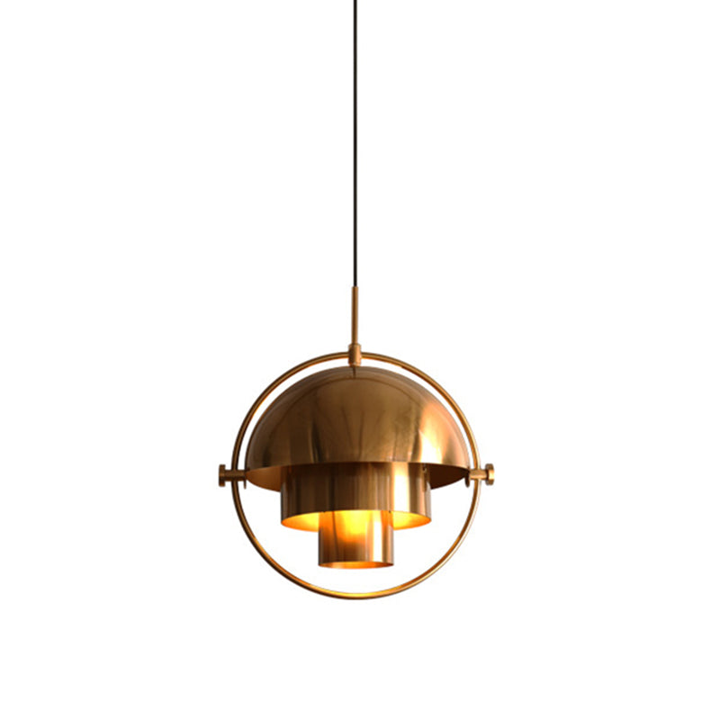 Gold 1 Light Pendant Lamp Mid-Century Creative Design Metal Hanging Lamp for Bedroom