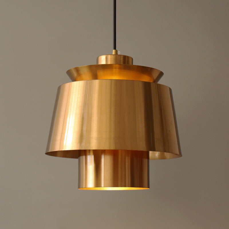 Gold 1 Light Pendant Lamp Mid-Century Creative Design Metal Hanging Lamp for Bedroom