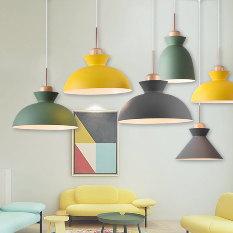 Aluminum Macaroon Hanging Light Contemporary Style Mini Suspension Lighting Fixture for Bedroom Kitchen