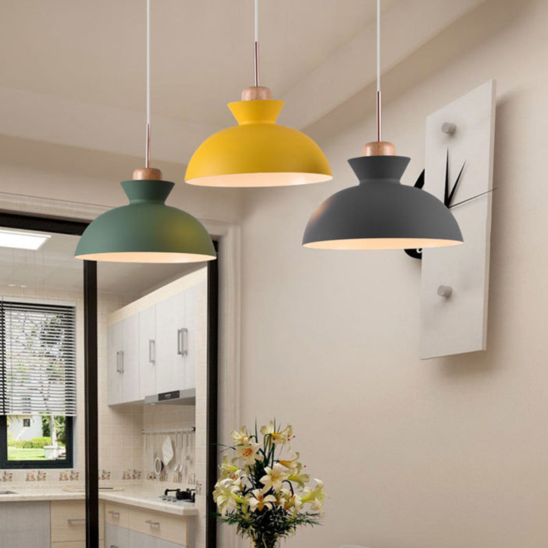 Aluminum Macaroon Hanging Light Contemporary Style Mini Suspension Lighting Fixture for Bedroom Kitchen