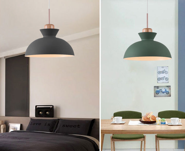 Aluminum Macaroon Hanging Light Contemporary Style Mini Suspension Lighting Fixture for Bedroom Kitchen