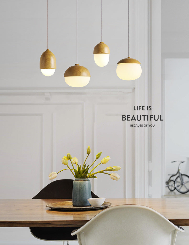 1 luces colgantes de forma especial ligera nueces creativas mini lámpara colgante en sombra de vidrio
