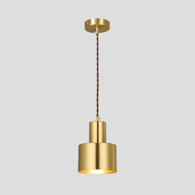 Forme cylindrique post-moderne Bras de pendentif en laiton 1 lumière petite suspension Lumière pour le salon