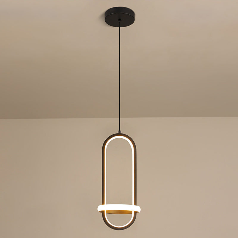 Oval Aluminium Ceiling Pendant 47"Suspension Wire Ceiling Pendant Light for Bedside