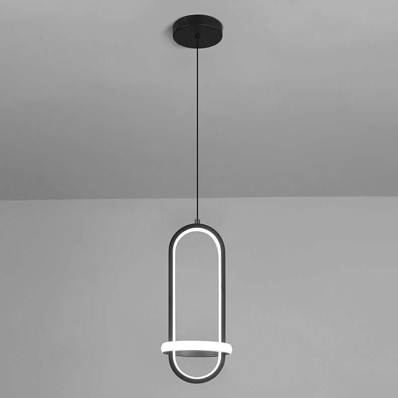 Oval Aluminium Ceiling Pendant 47"Suspension Wire Ceiling Pendant Light for Bedside