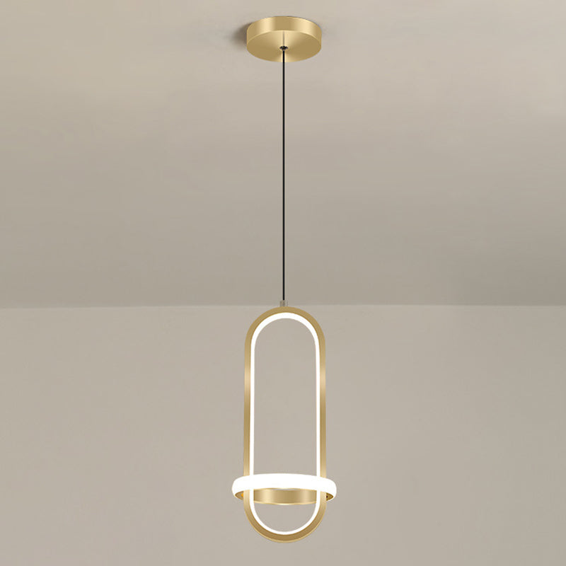 Oval Aluminium Ceiling Pendant 47"Suspension Wire Ceiling Pendant Light for Bedside