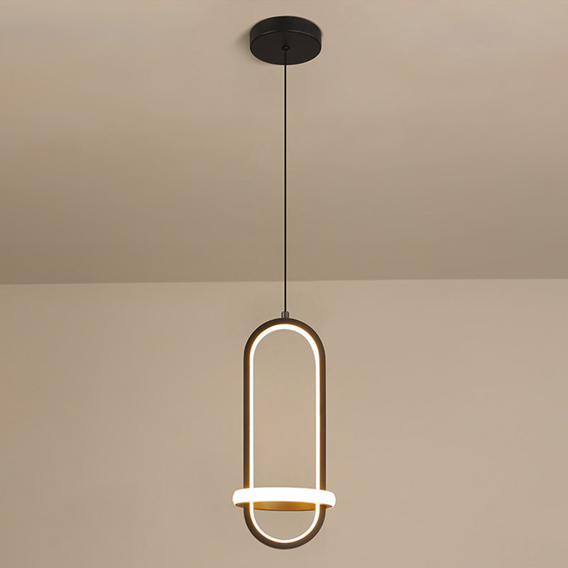 Oval Aluminium Ceiling Pendant 47"Suspension Wire Ceiling Pendant Light for Bedside