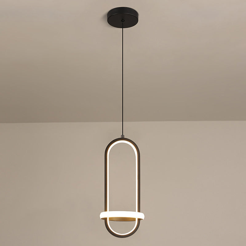 Oval Aluminium Ceiling Pendant 47"Suspension Wire Ceiling Pendant Light for Bedside