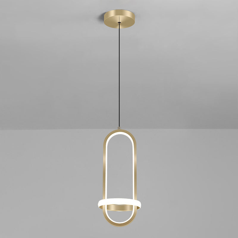 Oval Aluminium Ceiling Pendant 47"Suspension Wire Ceiling Pendant Light for Bedside