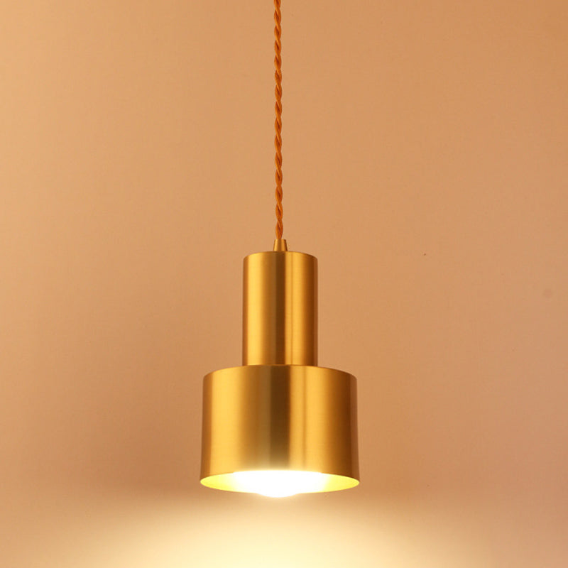 Postmoderne zylindrische Form Pendelleukel Metall 1 Licht kleines Aufhängung Licht für Wohnzimmer